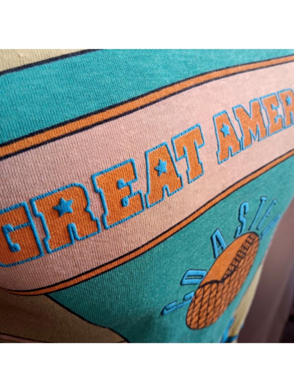 Vintage Small Single Stitch T-shirt Great America Roller Coaster 80's Puff Print - Picture 2 of 7